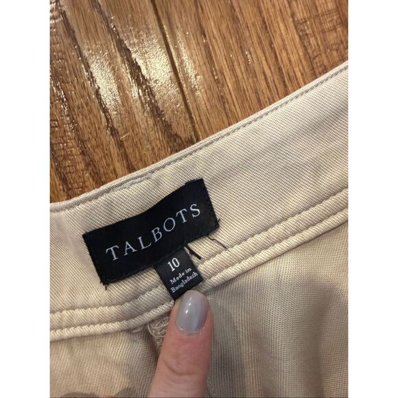 Talbots NWT khaki flowy wide leg tencel pant size 10 - Picture 5 of 11